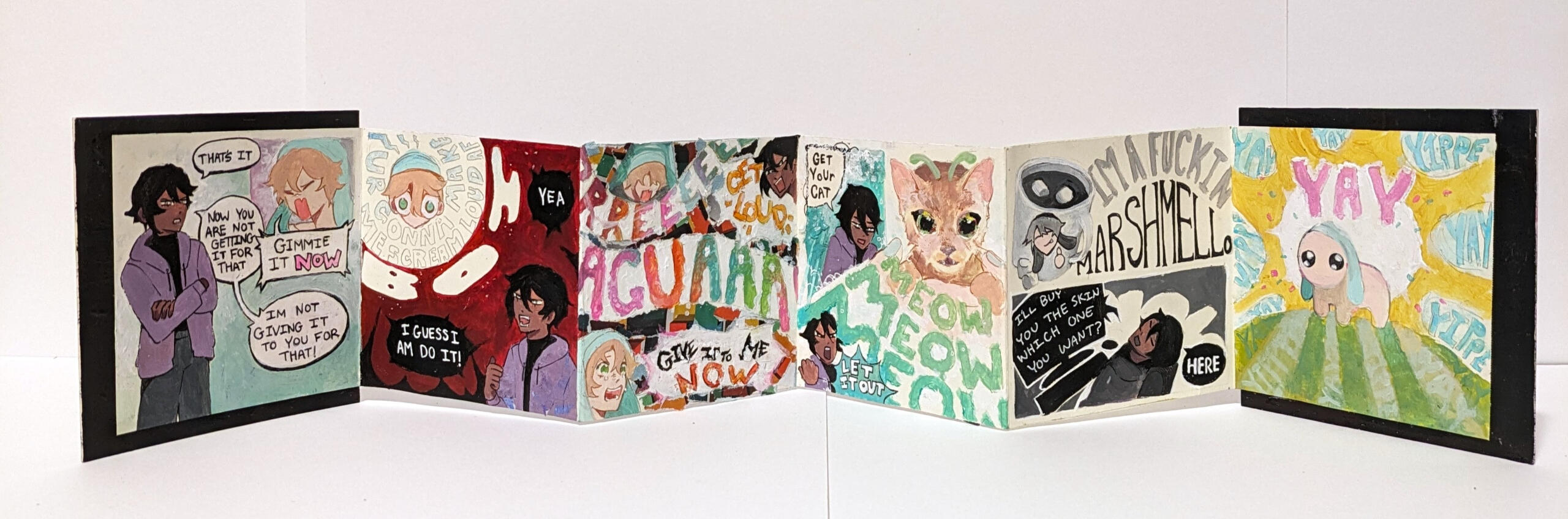 Inside of accordion book